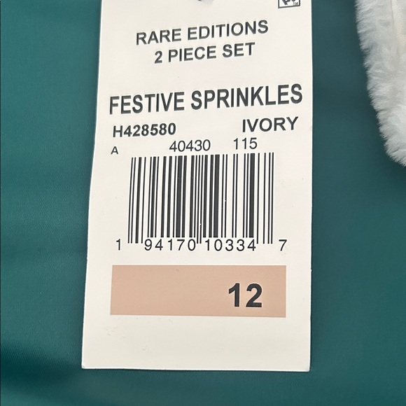 Rare Editions White and Gold Sparkle Tulle Dress with Faux Fur Bolero - Picture 6 of 6